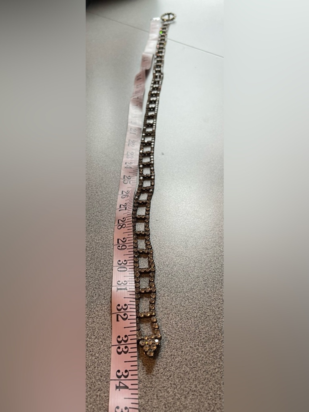 Vintage Crystal Rhinestone Circle Link Waist Chain Belt - Silver - Picture 9 of 11